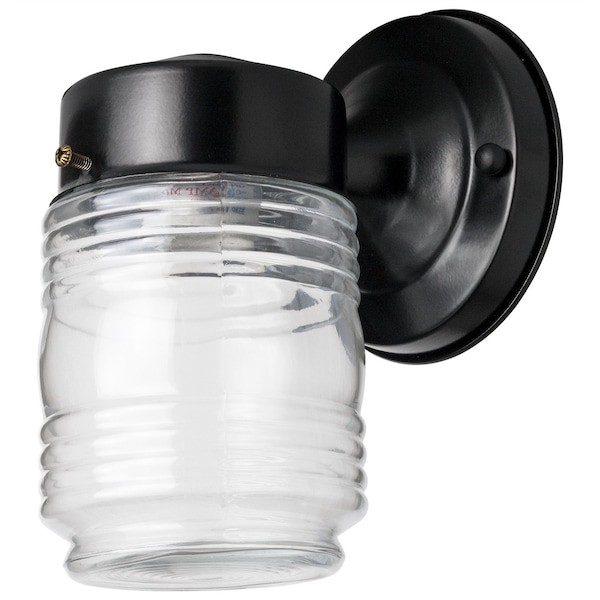 Sunlite Outdoor 60W Max E26 Base 120V UL Listed Residential Commercial Wall Mount Black Outdoor Jar Fixture 47040-SU - main